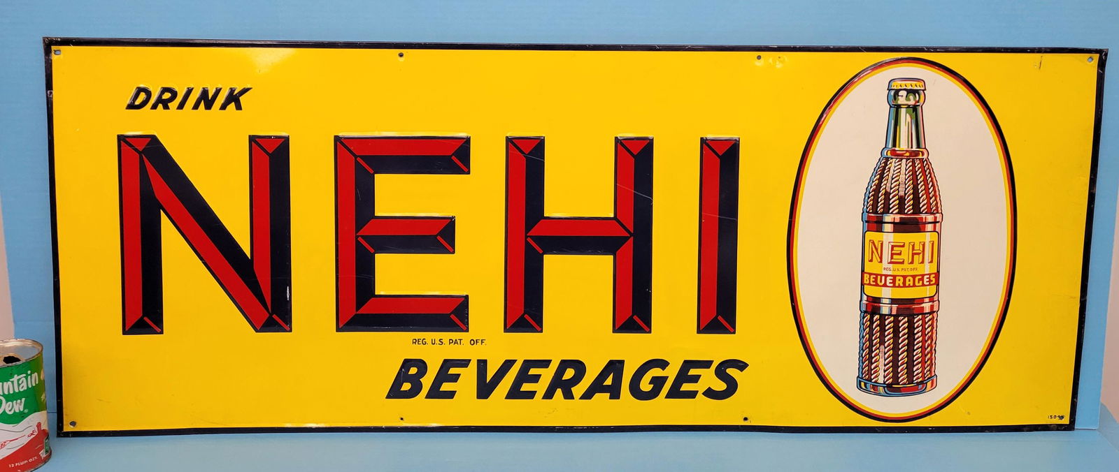 Drink Nehi Beverages Embossed Sign (1 of 5)
