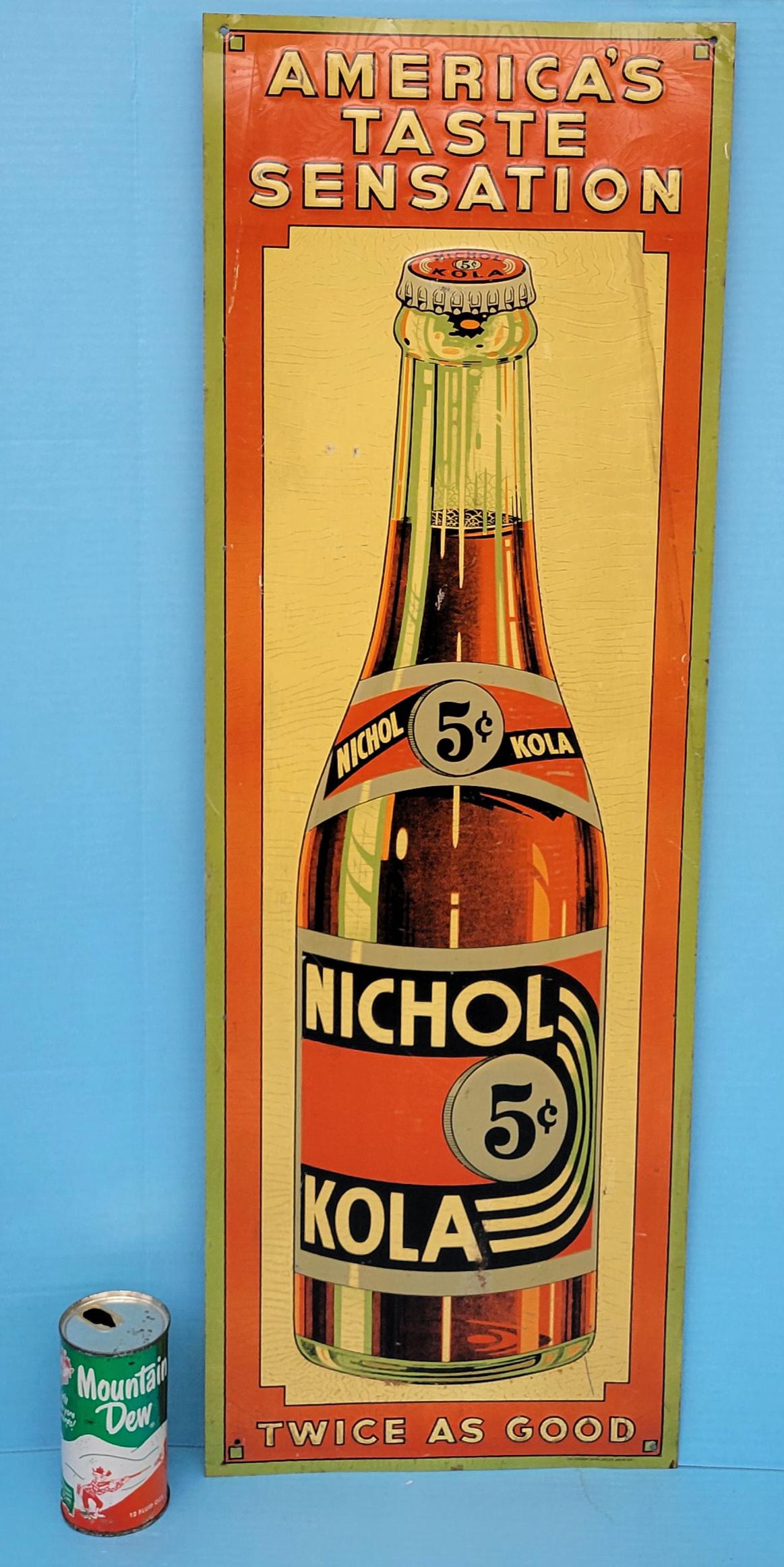 America's Taste Sensation Nichol Kola Embossed Sign (1 of 6)