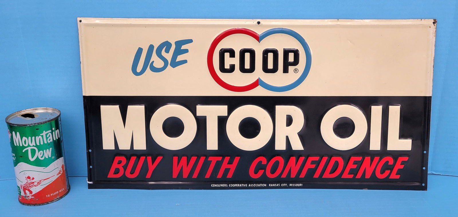 Use Coop Motor Oil Embossed Metal Sign TAC (1 of 3)