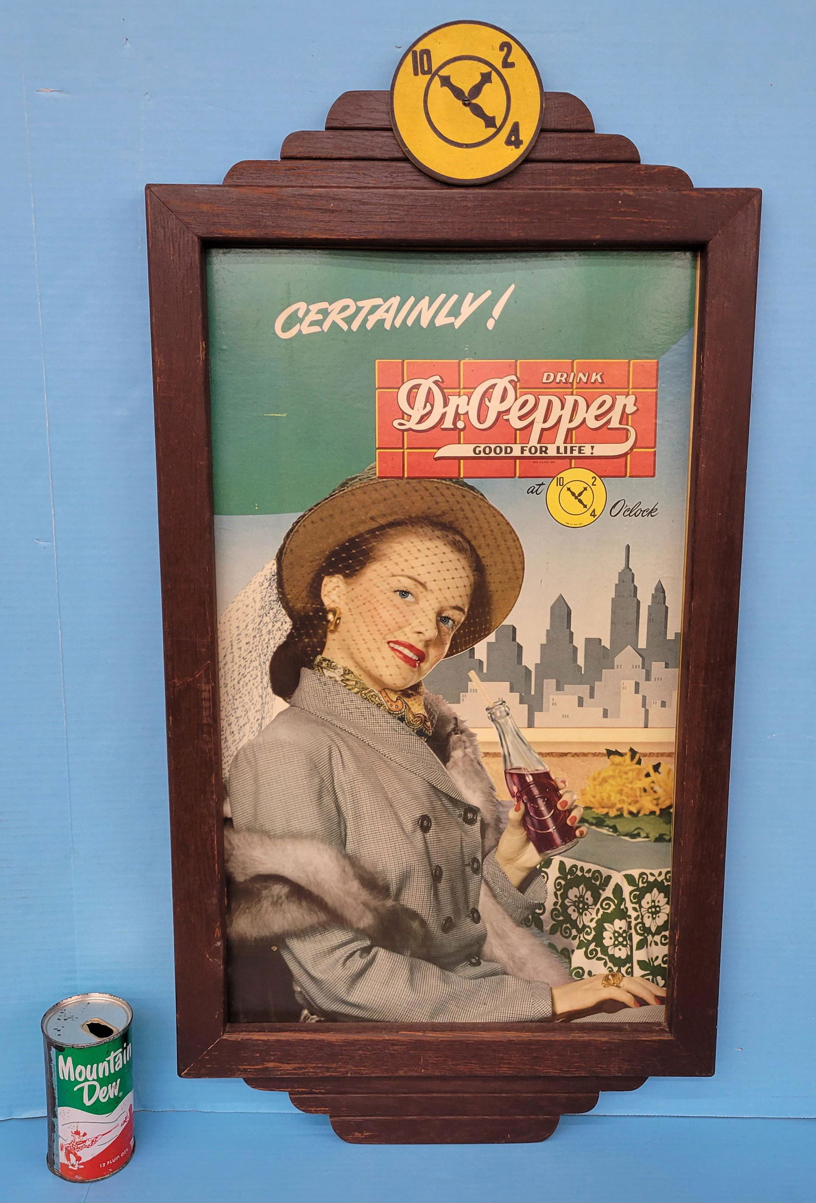 Dr Pepper Certainly Cardboard Sign In Original Frame (1 of 2)