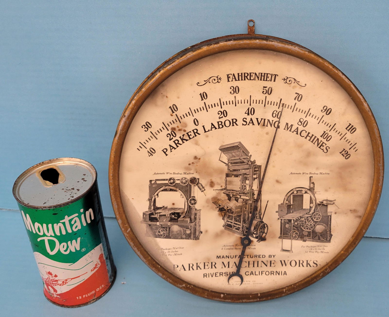 Parker Machine Works Round Thermometer (1 of 4)