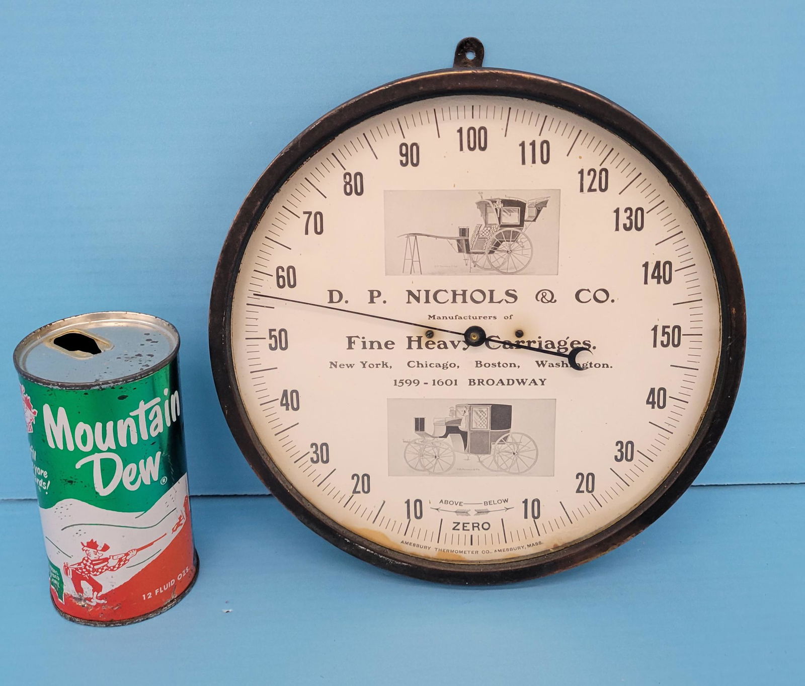 D.P. Nichols and Co. Carriages Round Thermometer (1 of 3)