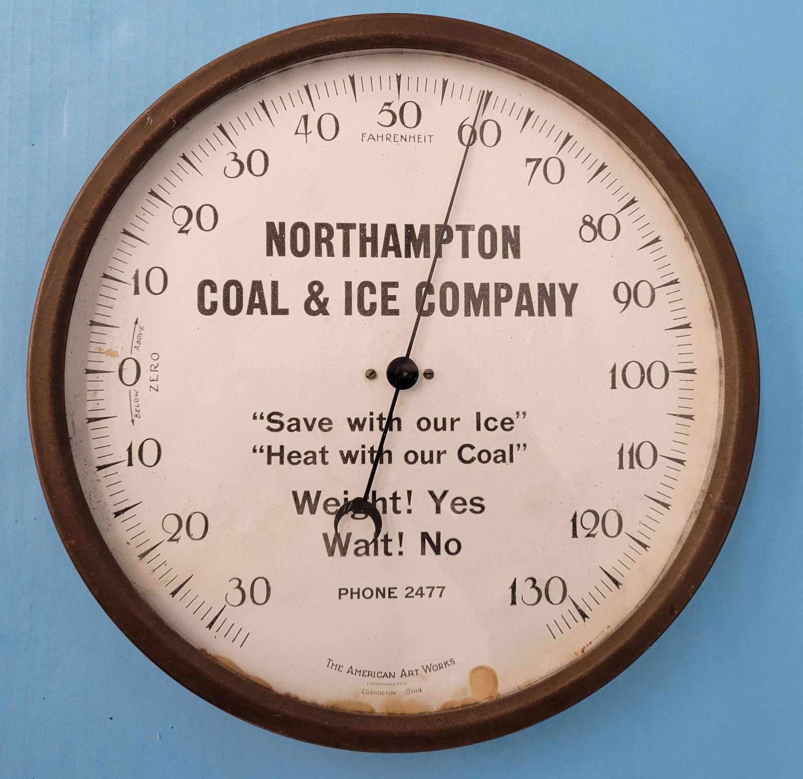 Northampton Coal and Ice Company Round Thermometer (1 of 3)