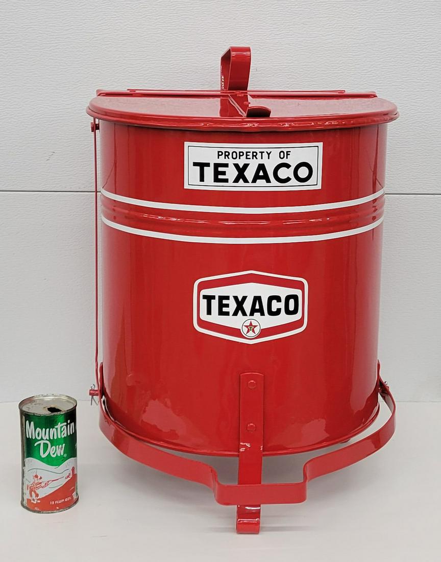 Texaco Restored Service Station Rag Can (1 of 3)