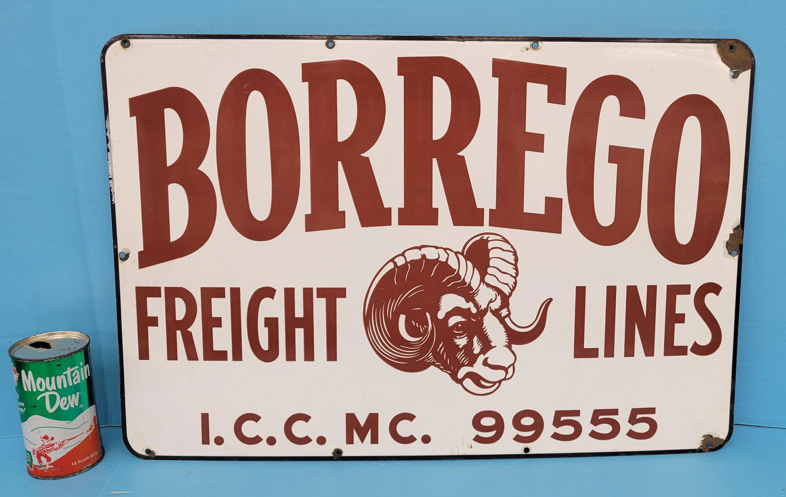 Borrego Freight Lines Porcelain Truck Sign (1 of 2)