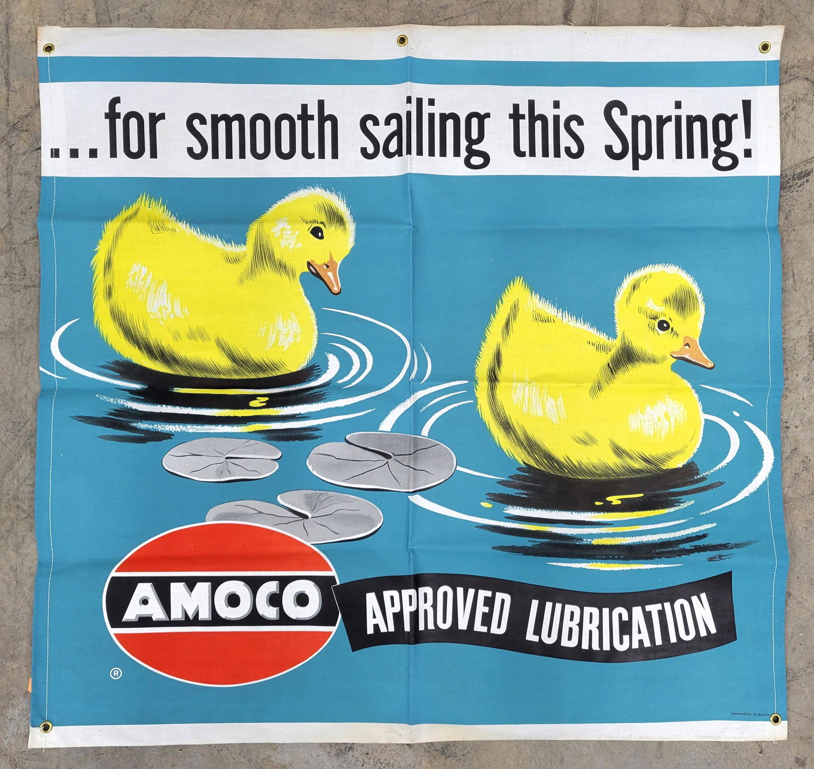 Amoco Approved Lubrication Cloth Advertising Banner (1 of 2)