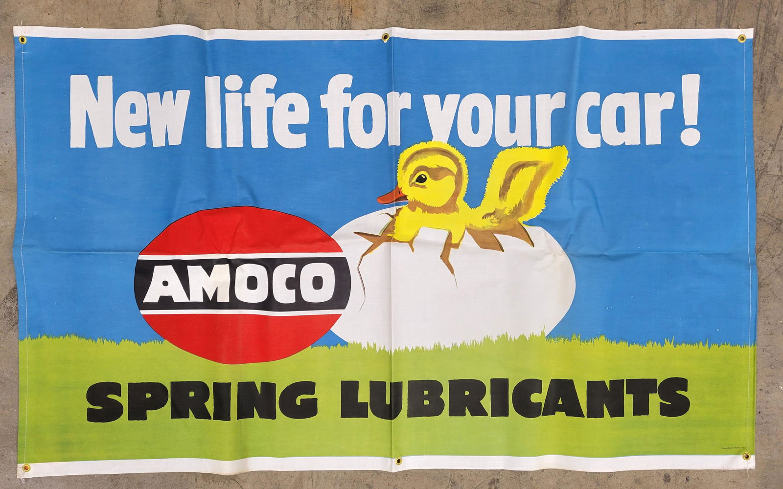 Amoco Spring Lubricants Cloth Advertising Banner (1 of 2)