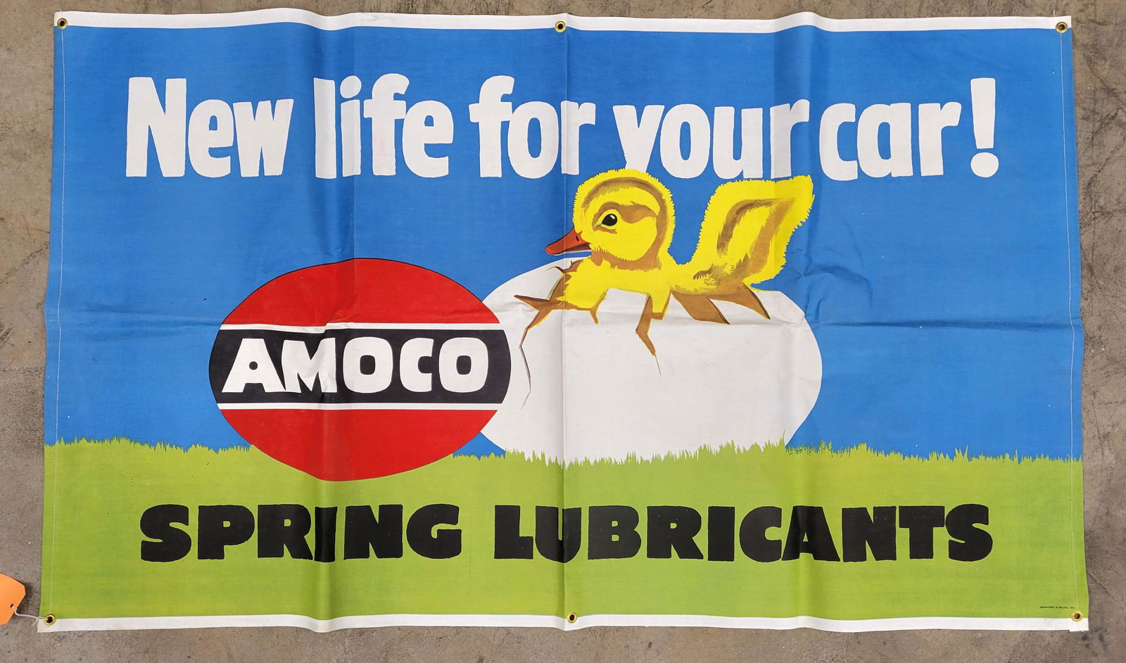 Amoco Spring Lubricants Cloth Advertising Banner (1 of 2)