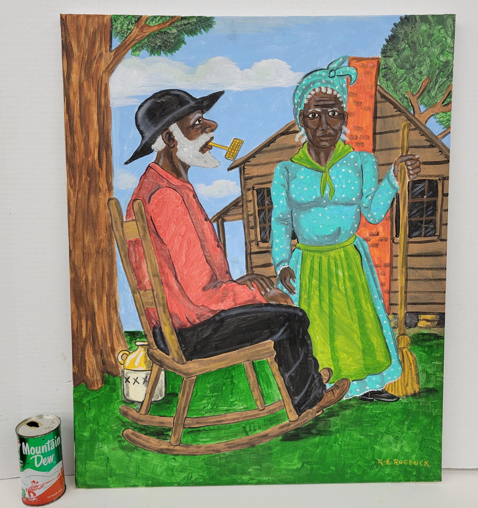 Richard E. Roebuck Painted Canvas Folk Art (1 of 3)