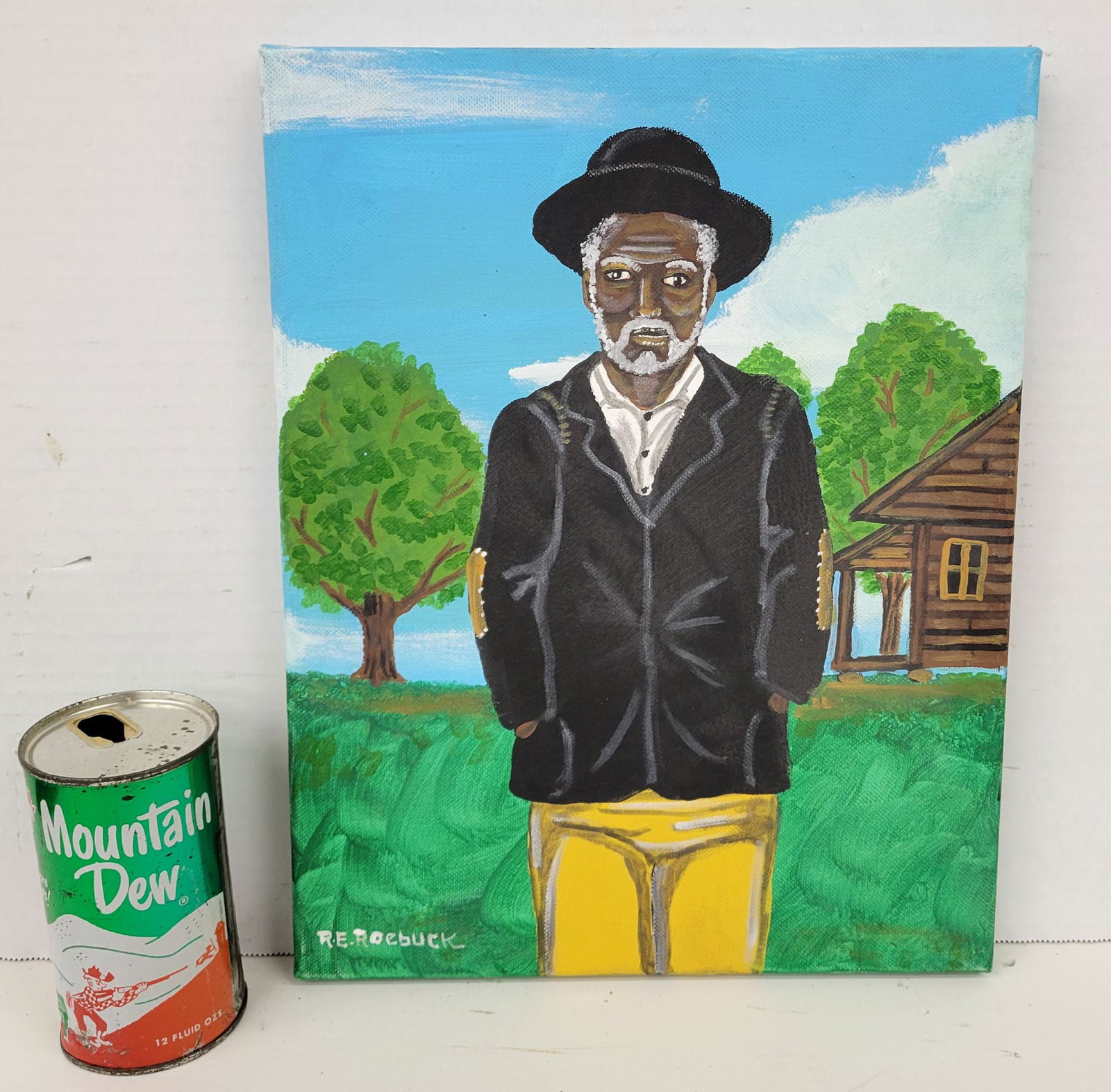 Richard E. Roebuck Painted Canvas Folk Art (1 of 3)