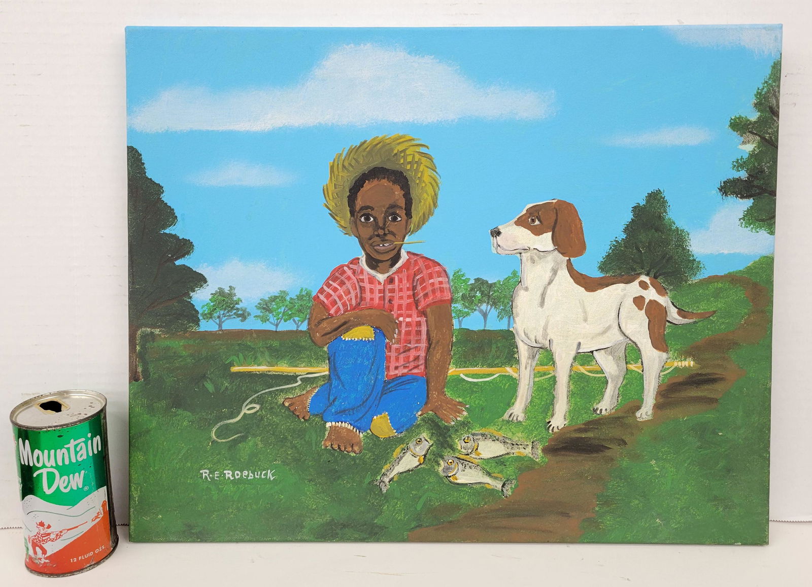 Richard E. Roebuck Painted Canvas Folk Art (1 of 3)