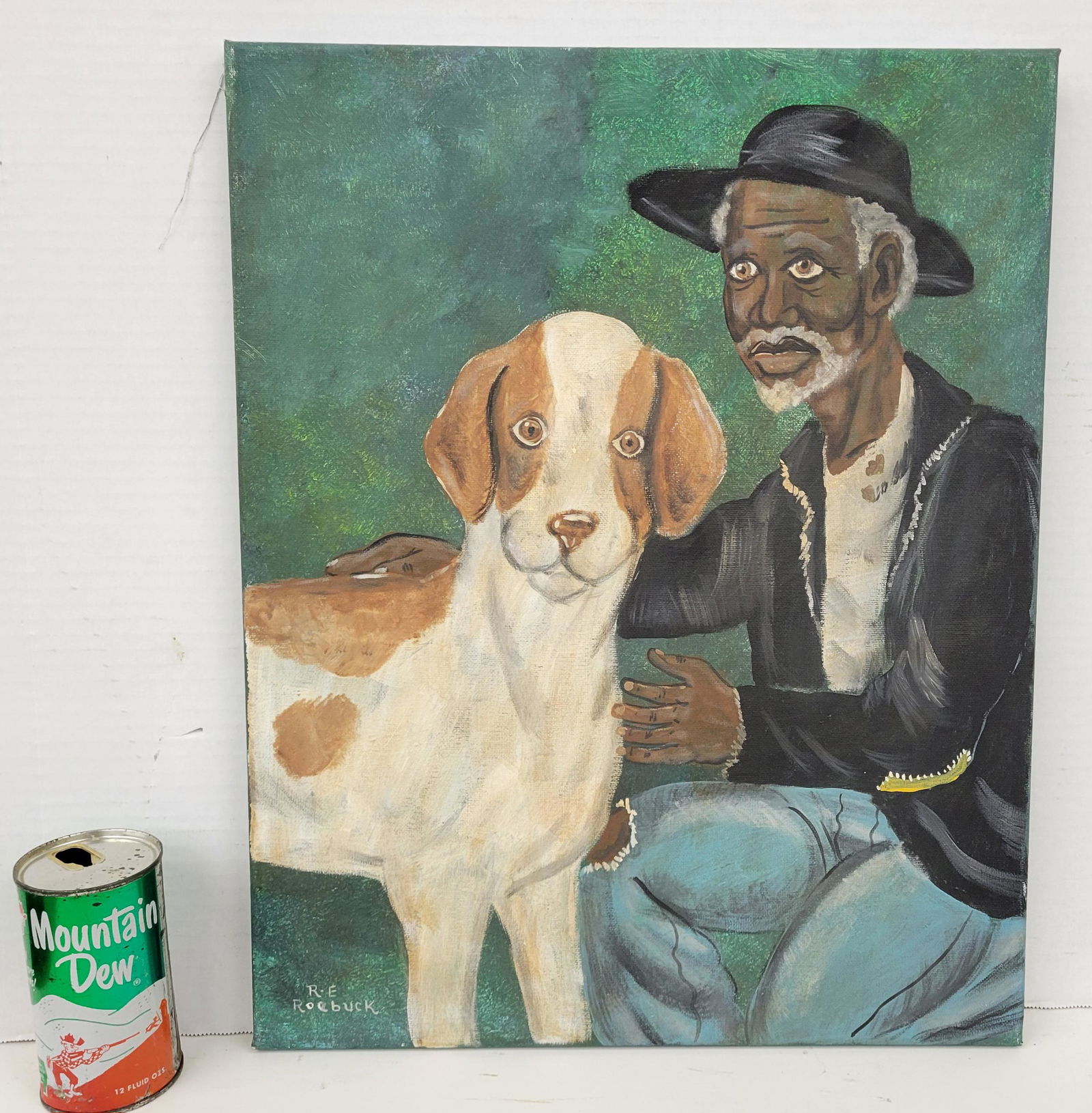 Richard E. Roebuck Painted Canvas Folk Art (1 of 3)