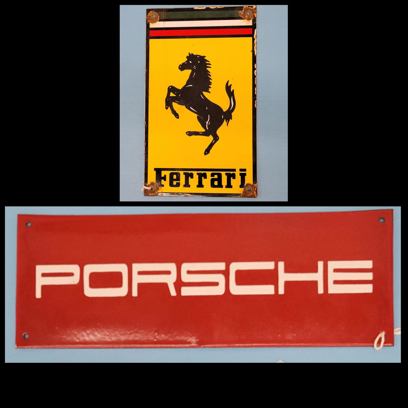 Ferrari & Porsche porcelain signs (Contemporary) (1 of 4)