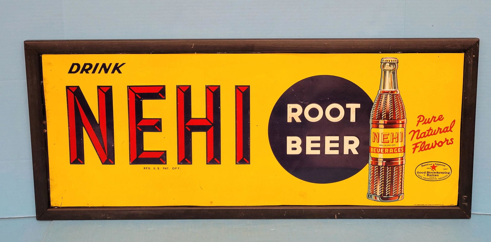Drink Nehi Root Beer Embossed Tin Sign (1 of 3)