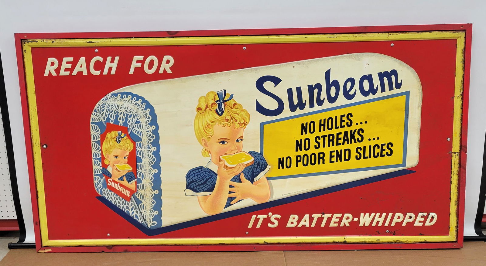 Reach For Sunbeam It's Batter Whipped Embossed Tin Sign TAC (1 of 5)