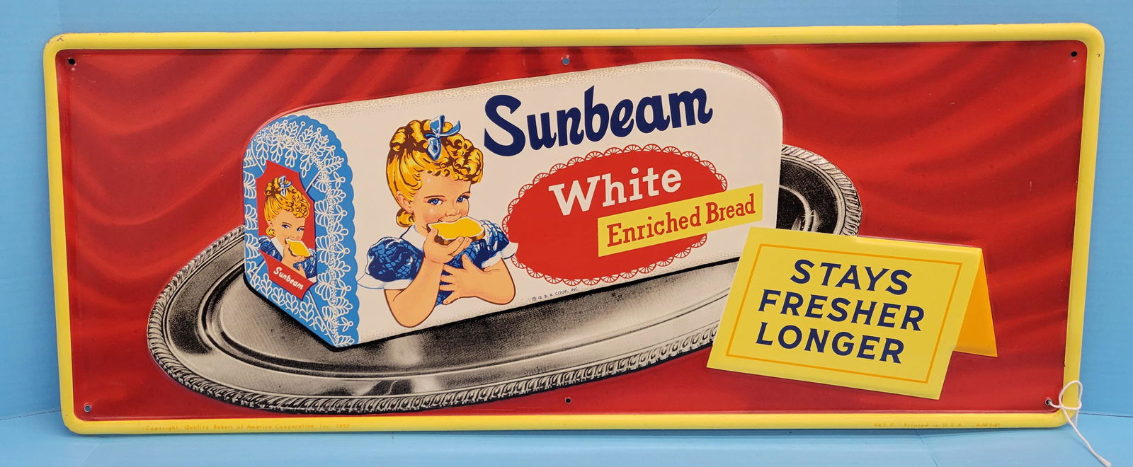 1961 Sunbeam White Enriched Bread SST Sign w/ Platter (1 of 2)