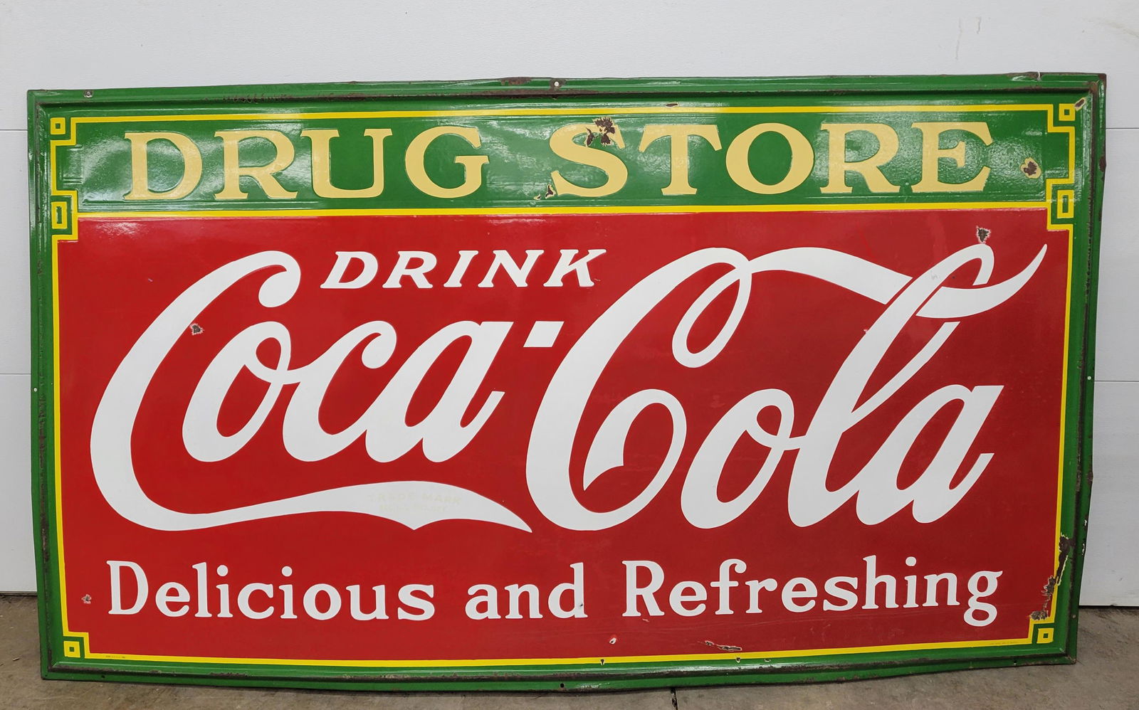 1933 Coca Cola Drug Store Porcelain Sign (1 of 6)