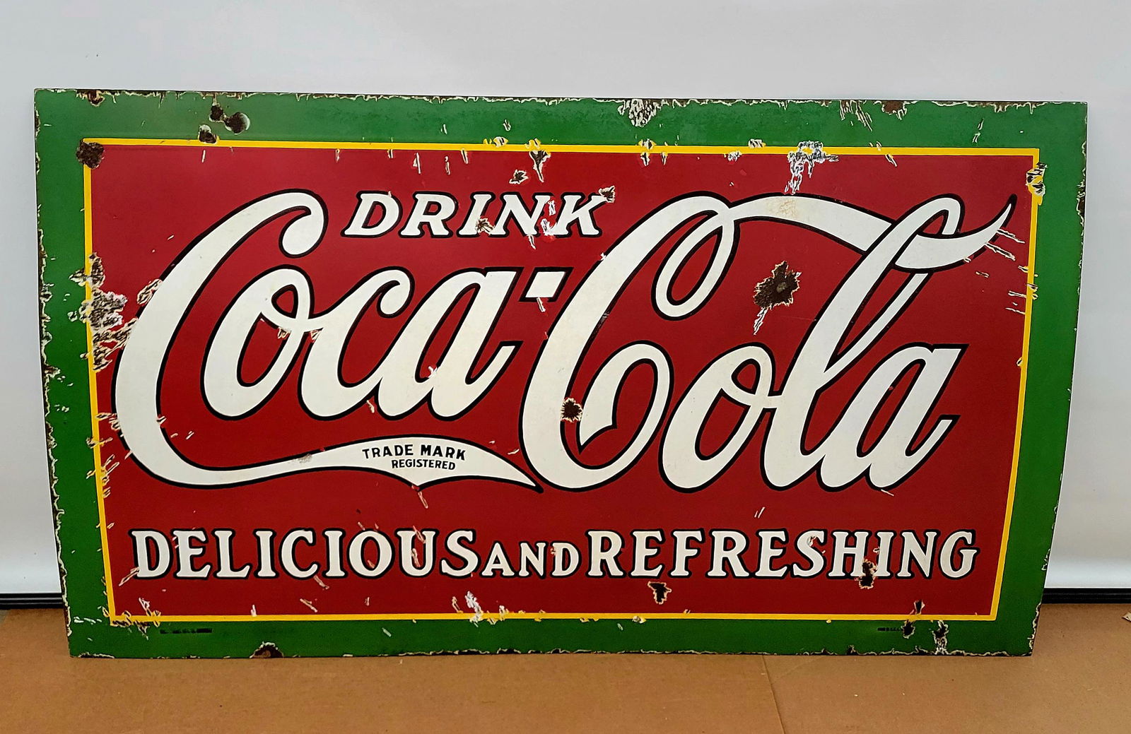 Drink Coca Cola Delicious and Refreshing Porcelain Sign (1 of 5)