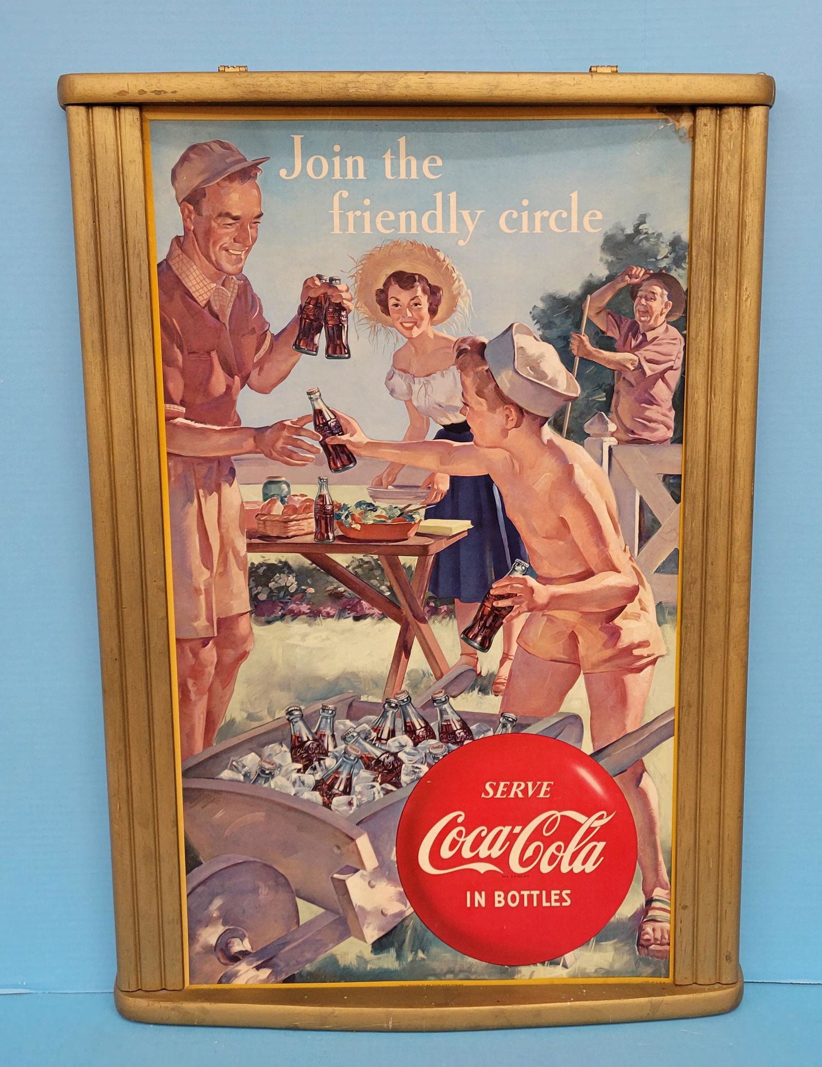Serve Coca Cola In Bottles Cardboard In Frame (1 of 5)