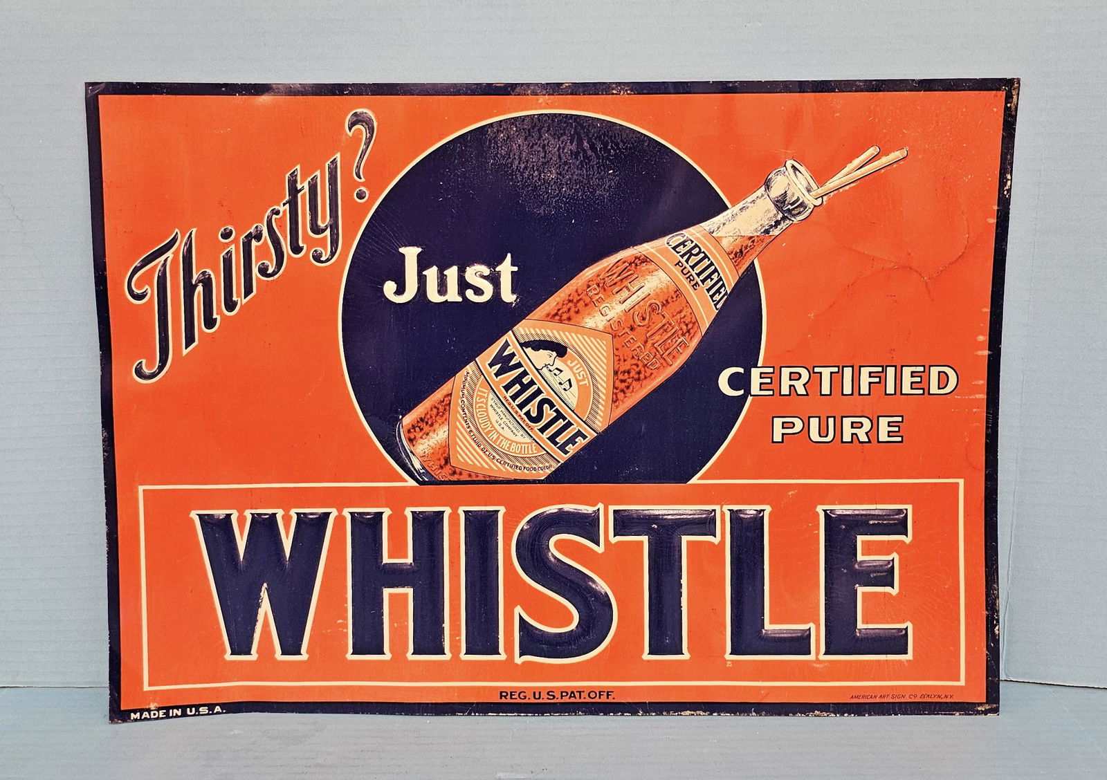 Thirsty? Just Whistle Single Sided Embossed Tin Sign (1 of 5)