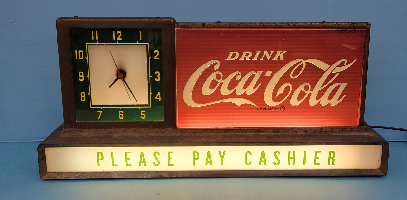 Drink Coca Cola Please Pay Cashier Light Up Counter Clock (1 of 5)