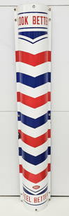 Look Better Feel Better Marvy Barber Pole Curved Sign