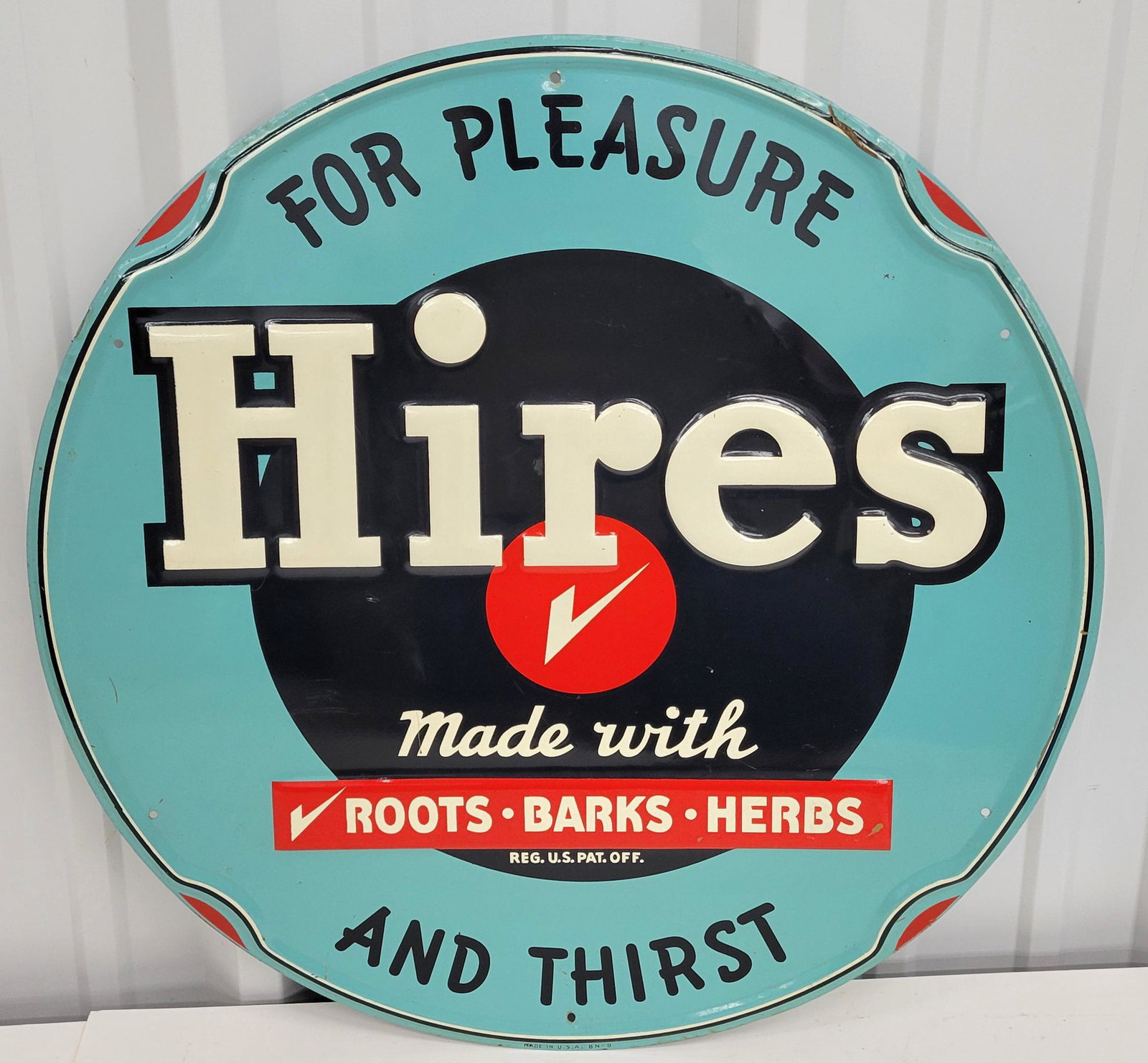 Hires Root Beer For Pleasure And Thirst Embossed Round Sign (1 of 5)