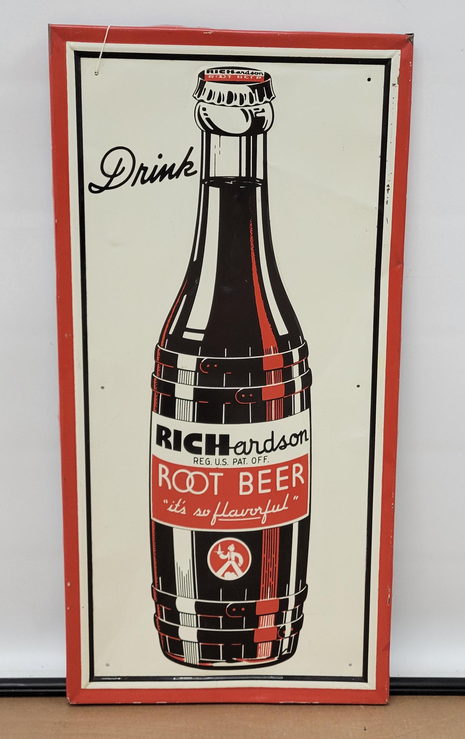 Drink Richardson Root Beer SST Sign w/ Bottle (1 of 3)