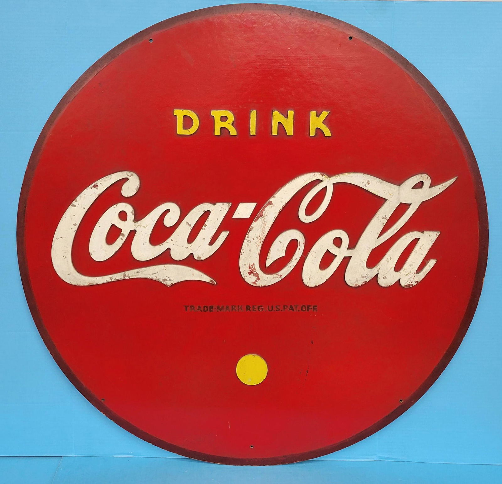 Drink Coca Cola Large Round Masonite Sign (1 of 6)