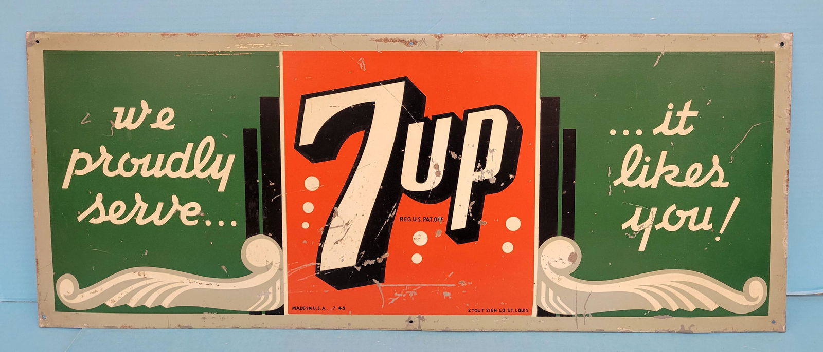 We Proudly Serve 7Up It Likes You Single Sided Tin Sign (1 of 3)