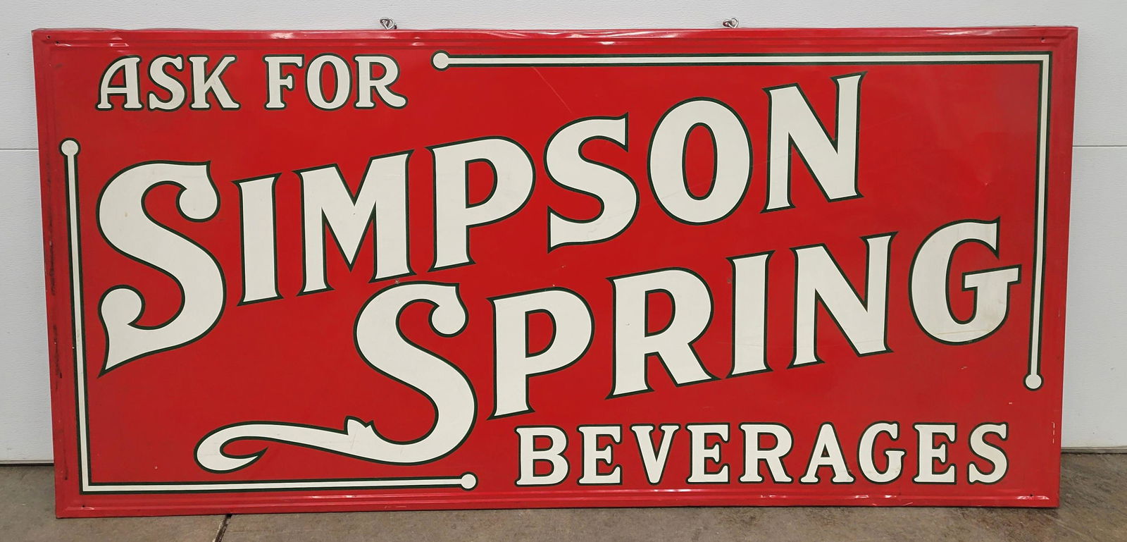Ask For Simpson Spring Beverages Single Sided Porcelain Sign (1 of 2)