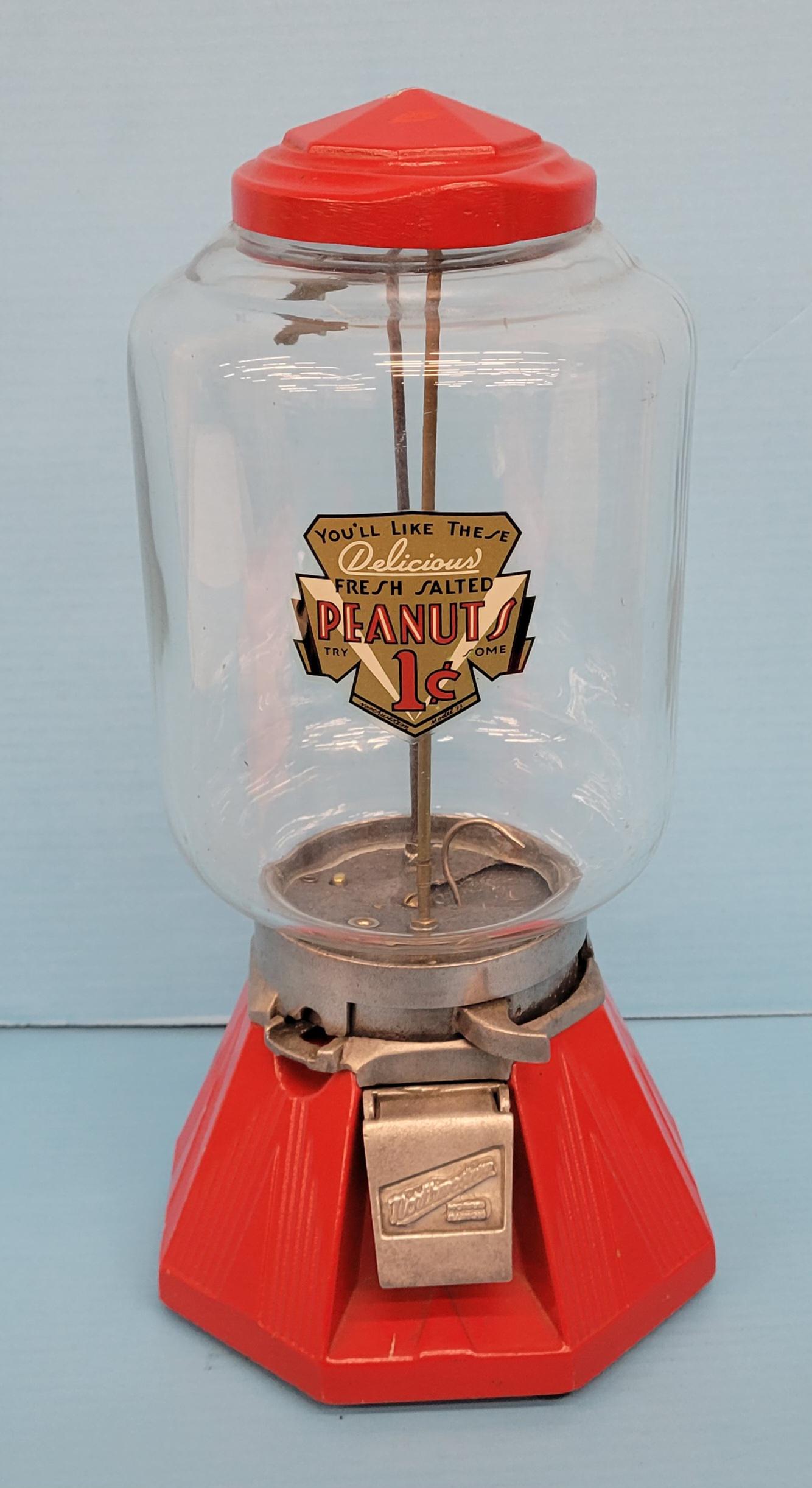 Northwestern 5 cent Peanut Coin Op Vending Machine (1 of 3)