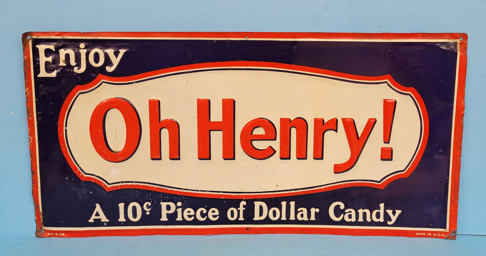 Oh Henry Candy Embossed Single Sided Tin Sign (1 of 5)