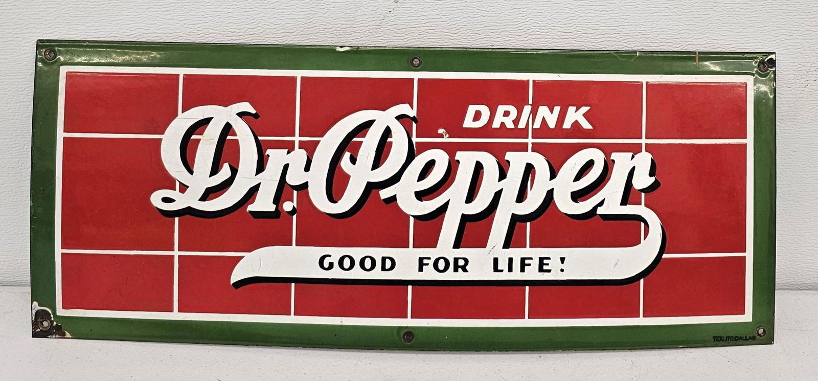 Drink Dr Pepper Single Sided Porcelain Sign TAC (1 of 3)