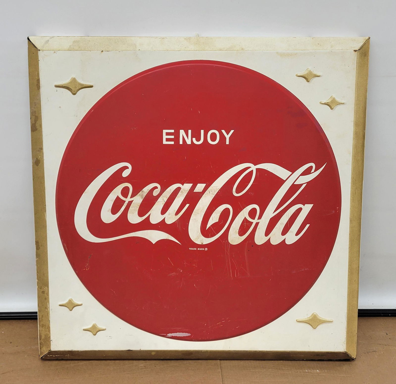 36" Enjoy Coca Cola Embossed Single Sided Metal Sign (1 of 2)