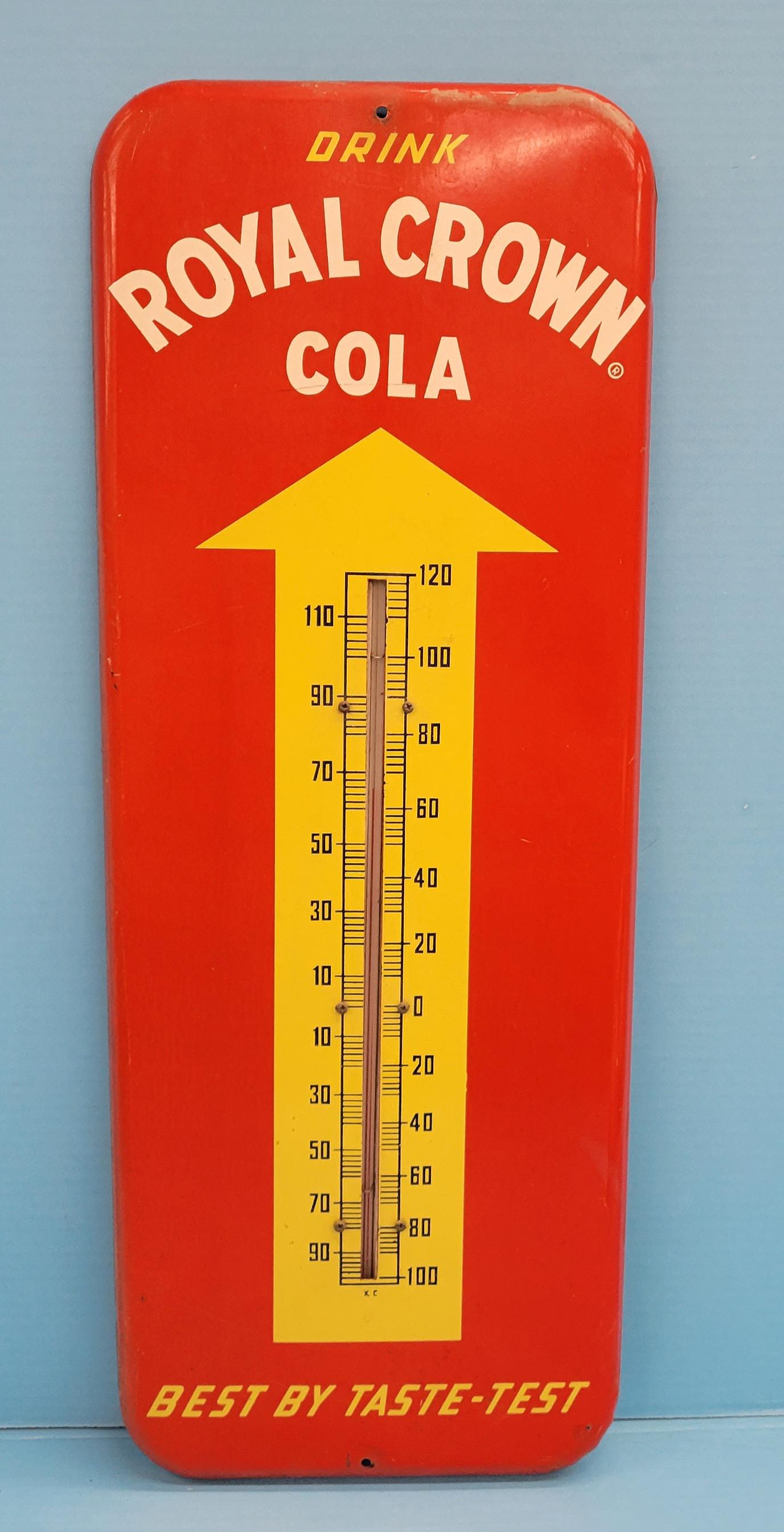 Drink Royal Crown Cola Metal Thermometer Auction
