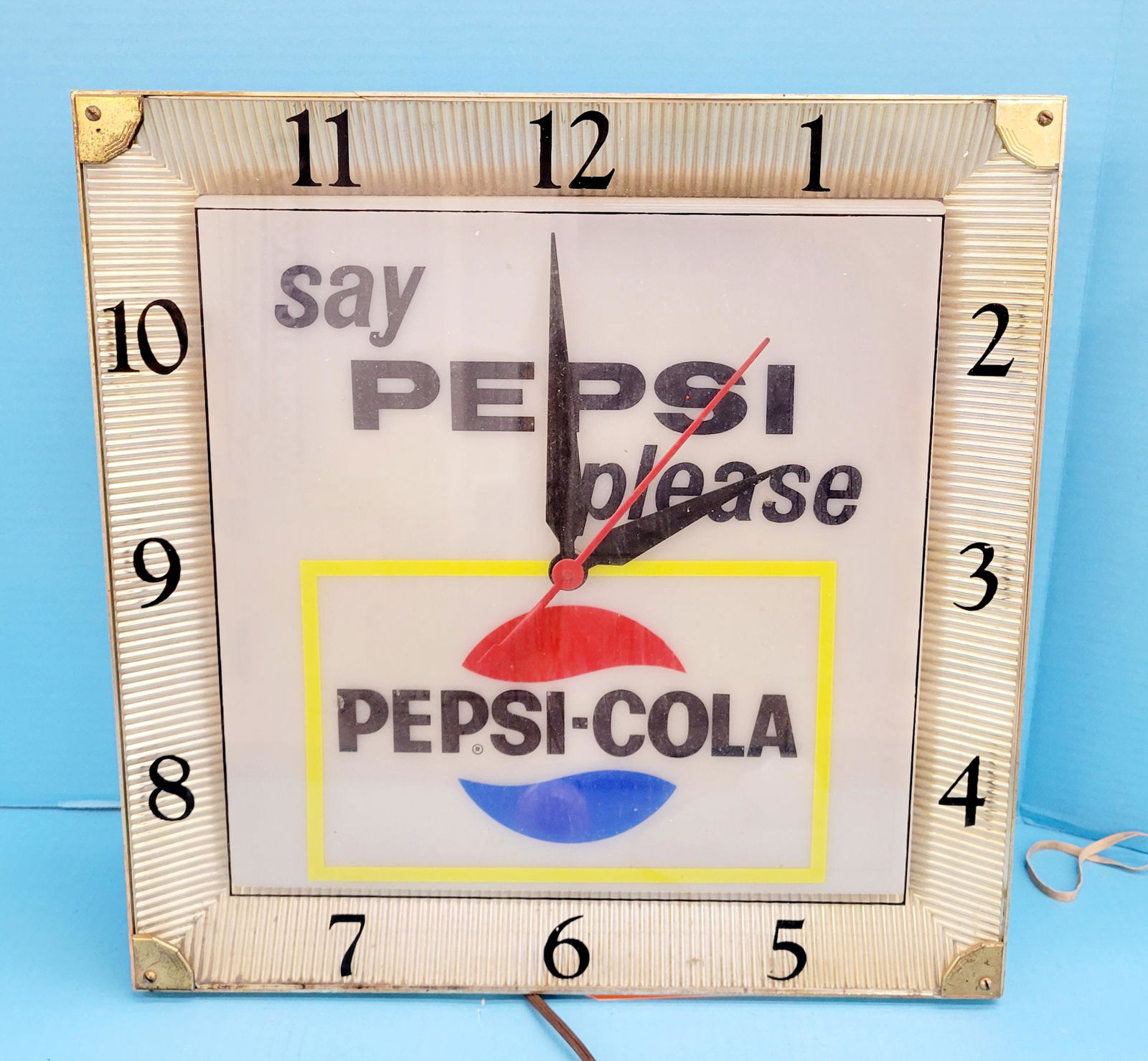 say Pepsi please Pepsi Cola Electric Light Up Clock (1 of 2)