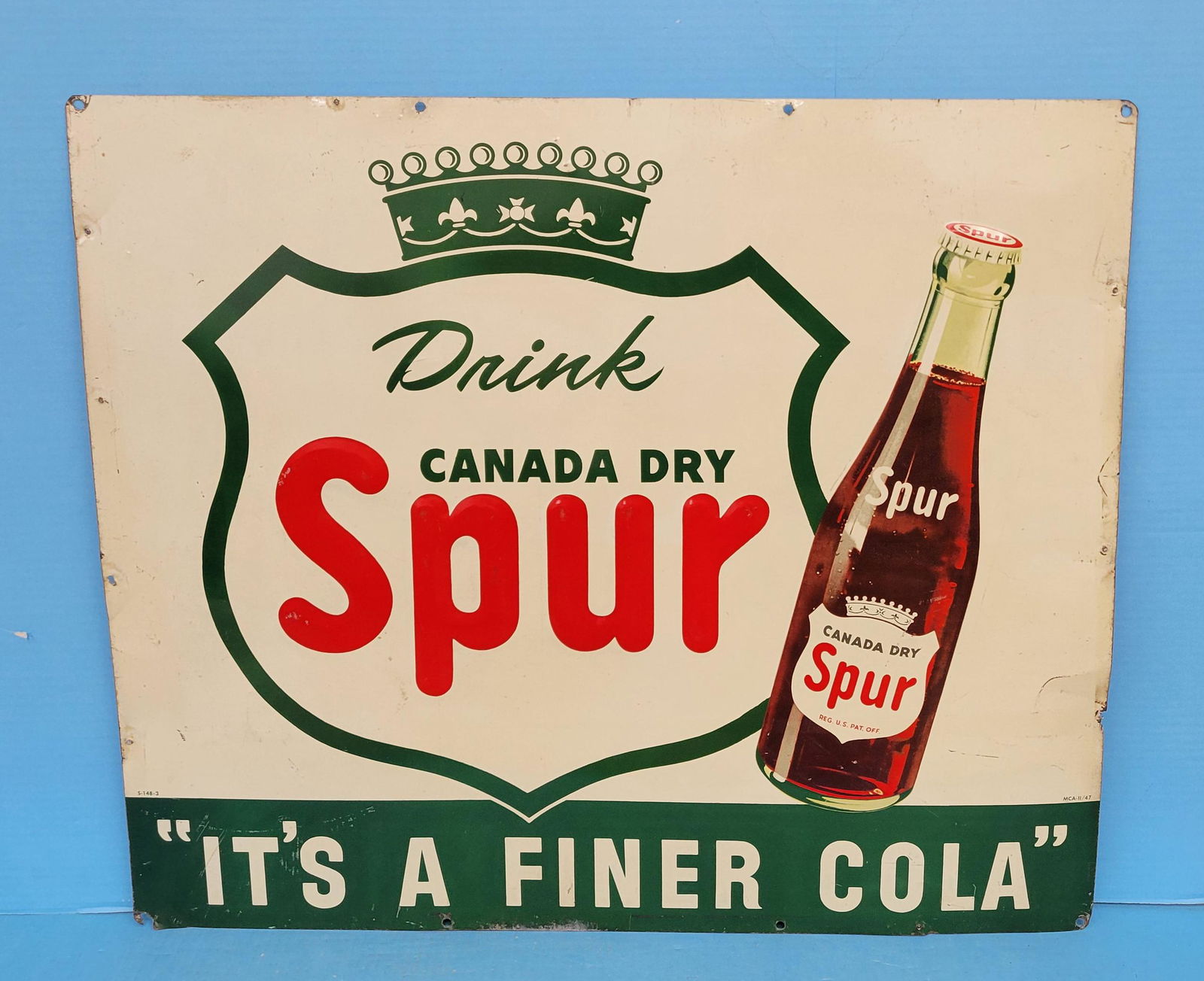 Drink Canada Dry Spur With Bottle Single Sided Tin Sign (1 of 2)