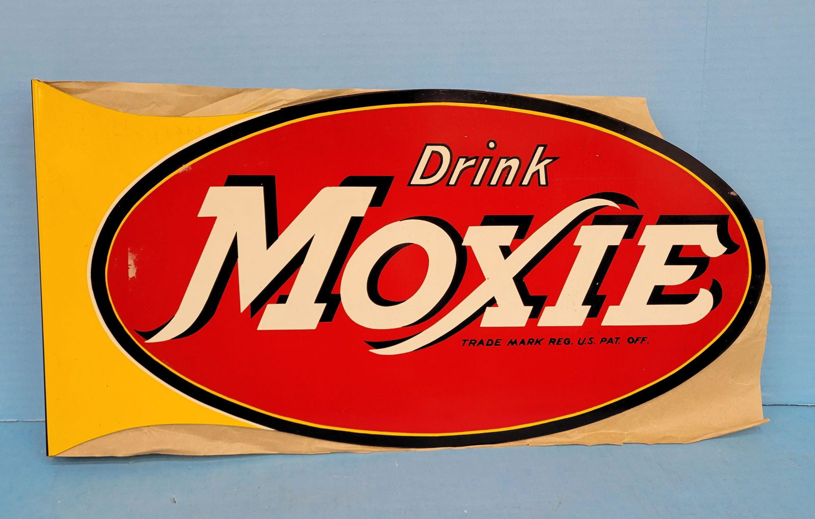Drink Moxie NOS Metal Flange Sign (1 of 2)