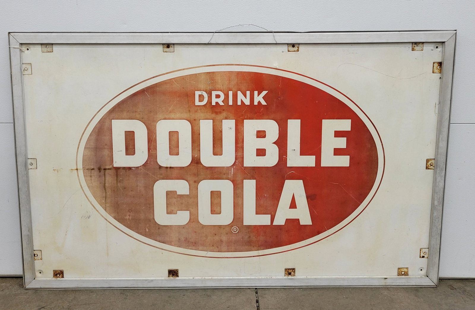 Drink Double Cola Single Sided Metal Sign In Aluminum Frame (1 of 2)