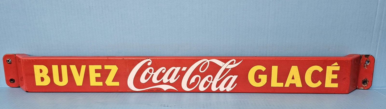 1953 Coca Cola Buvez Glace Porcelain Door Push (1 of 6)