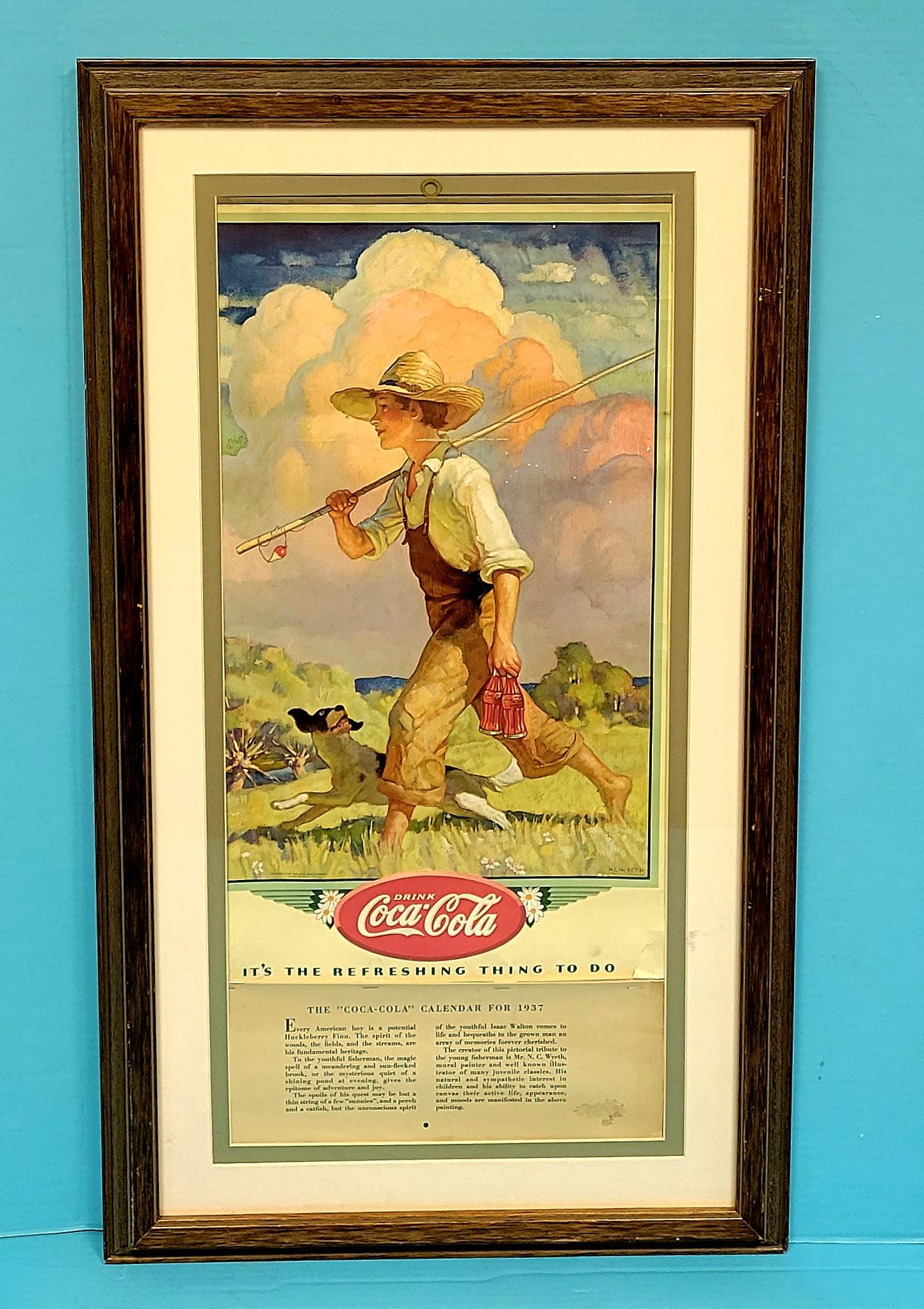 1937 Drink Coca Cola It's The Refreshing Thing To Do Framed Calendar (1 of 2)