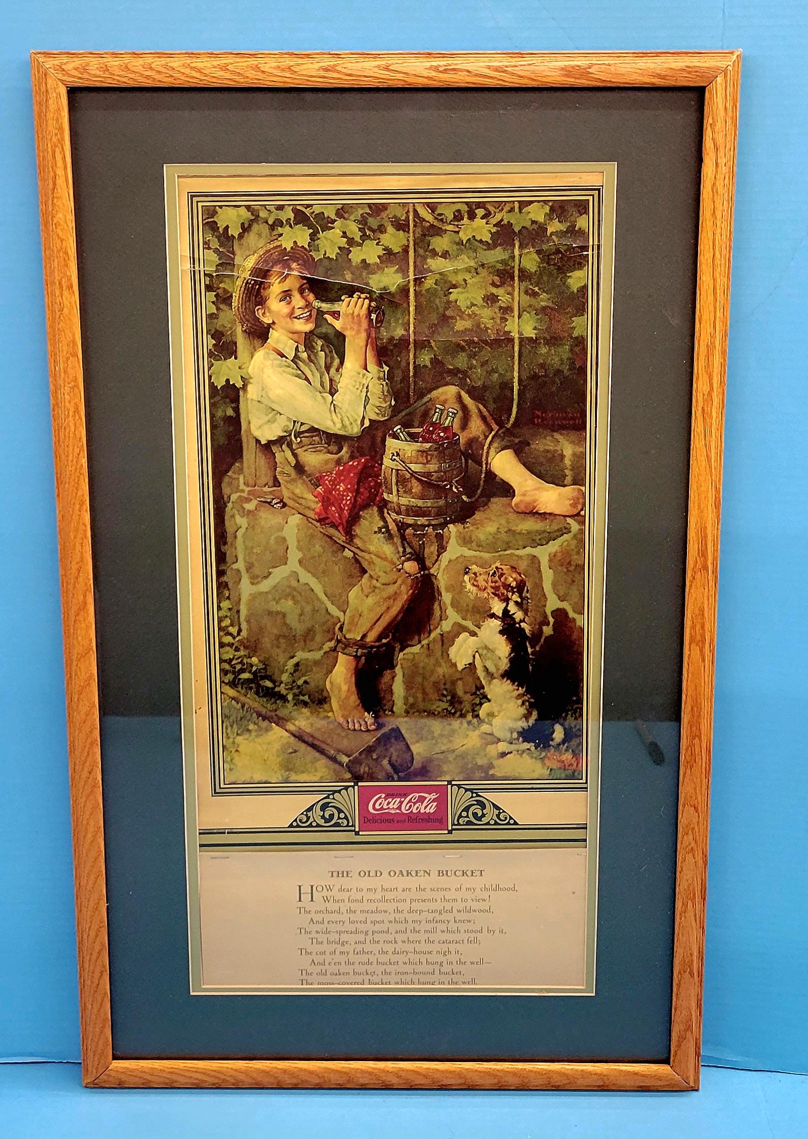 1932 Coca Cola The Old Oaken Bucket Calendar Framed (1 of 1)