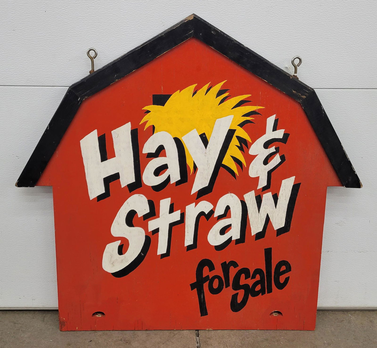 Hay & Straw For Sale Double Sided Wood Painted Sign (1 of 2)