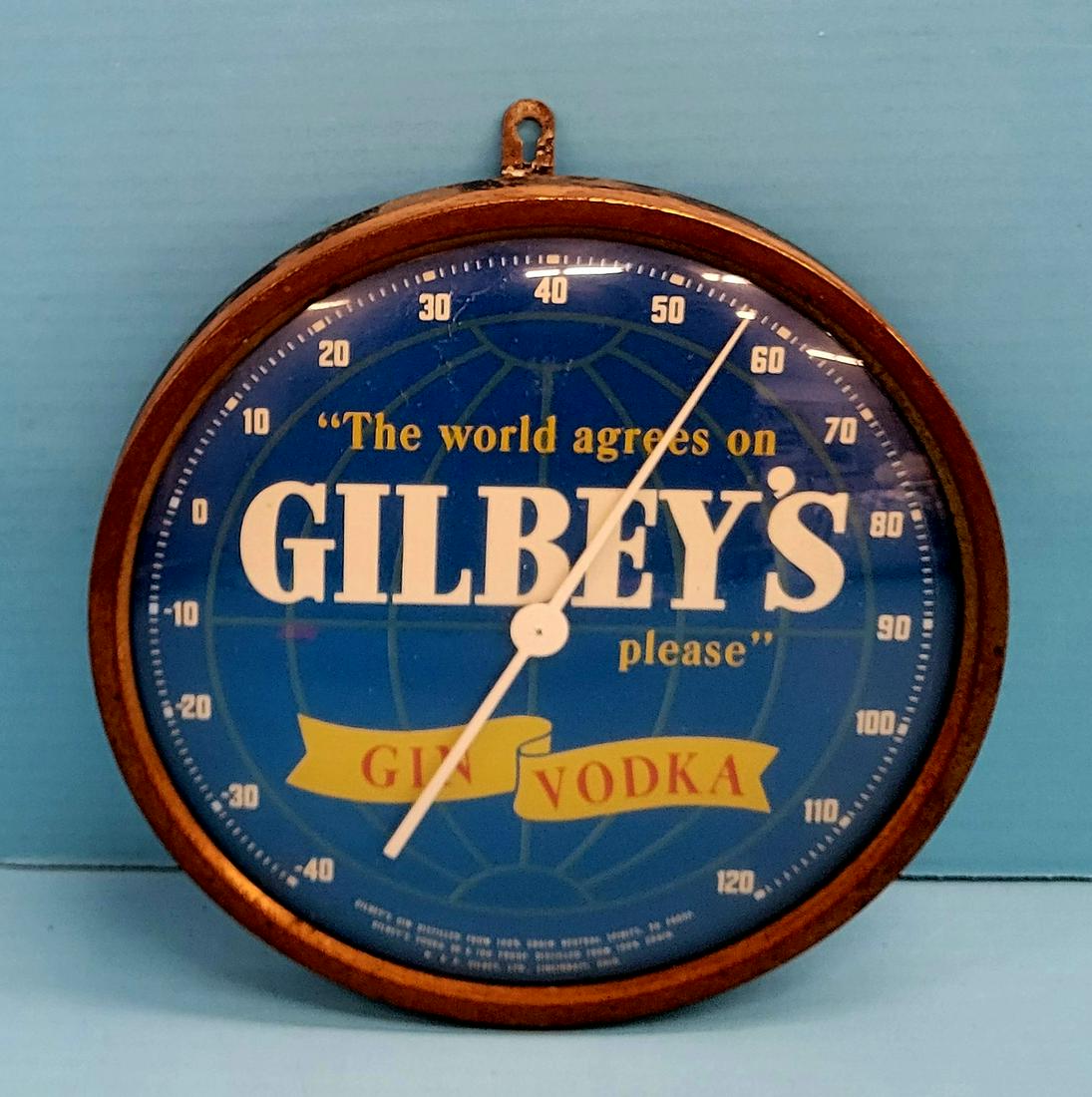 Gilbey's Gin Vodka Round Thermometer (1 of 2)