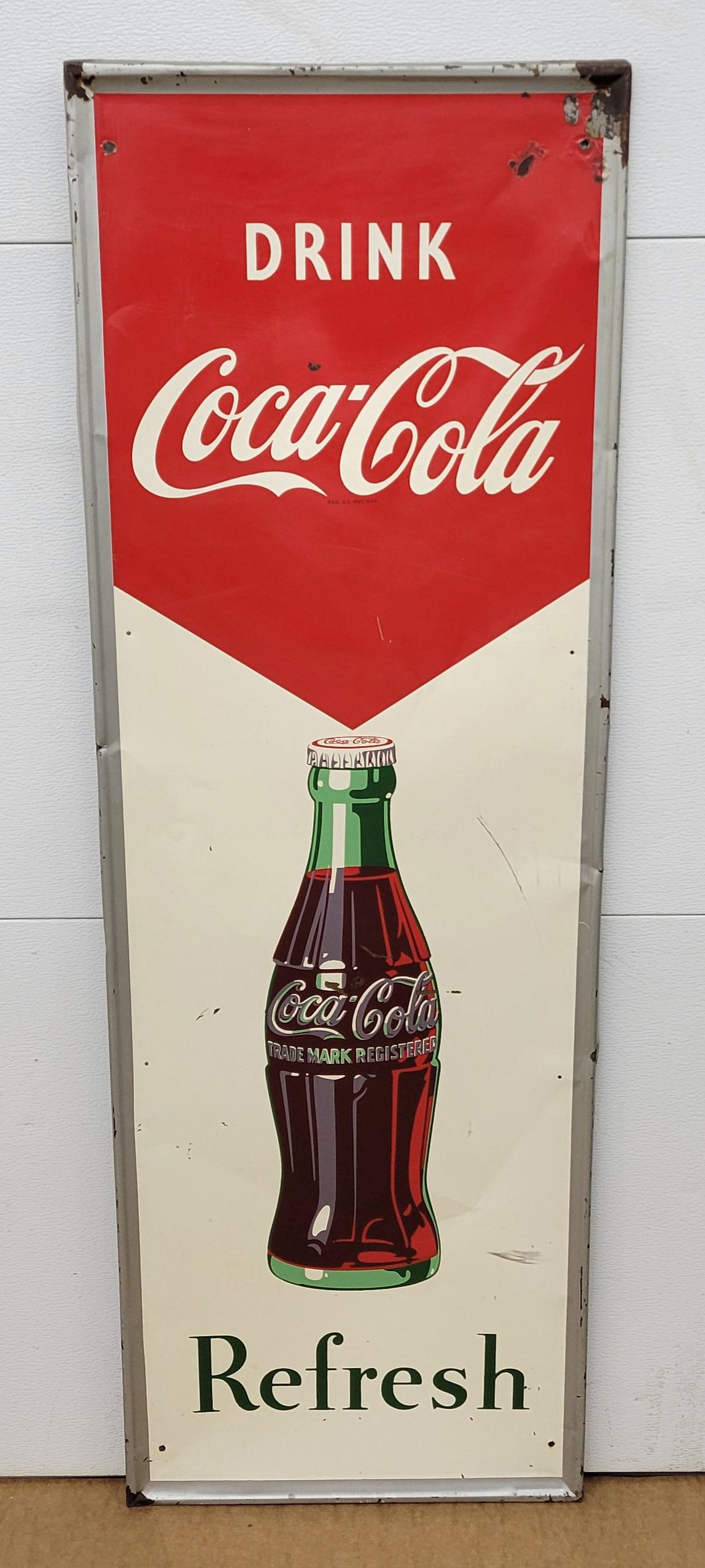 Drink Coca Cola Refresh Single Sided Vertical Sign (1 of 5)