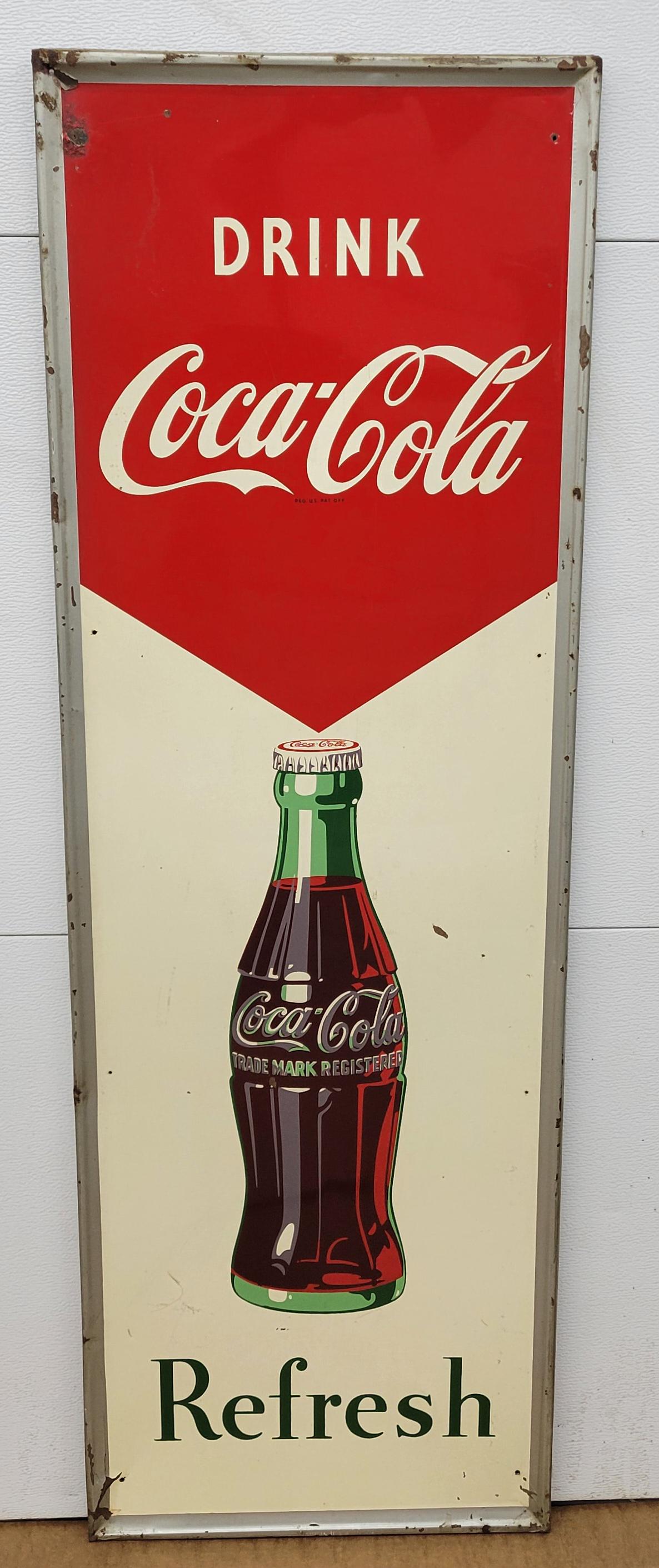 Drink Coca Cola Refresh Single Sided Vertical Sign (1 of 5)
