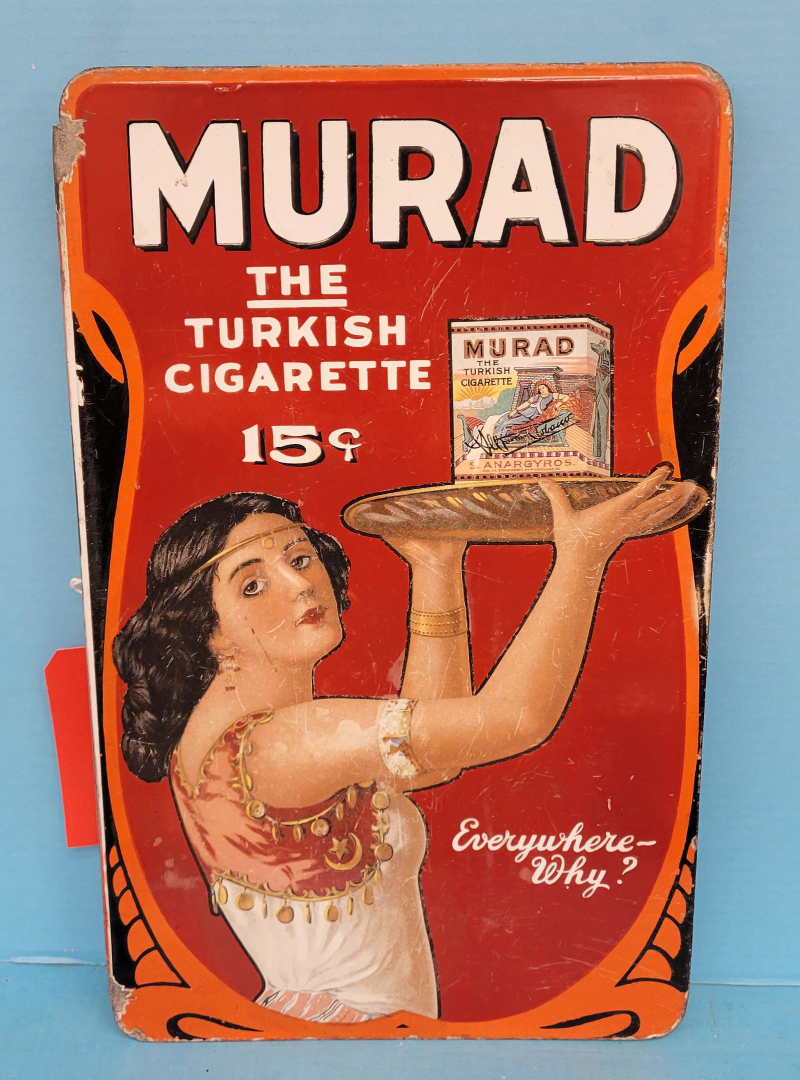 Murad The Turkish Cigarette Porcelain Flange Sign (1 of 5)