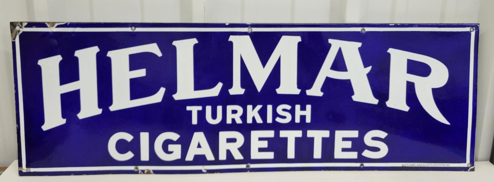 Helmar Turkish Cigarettes Single Sided Porcelain Sign (1 of 2)