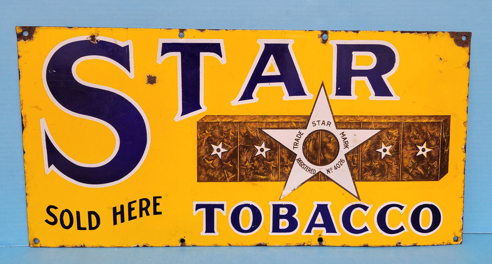 Star Tobacco Sold Here Single Sided Porcelain Sign TAC (1 of 5)